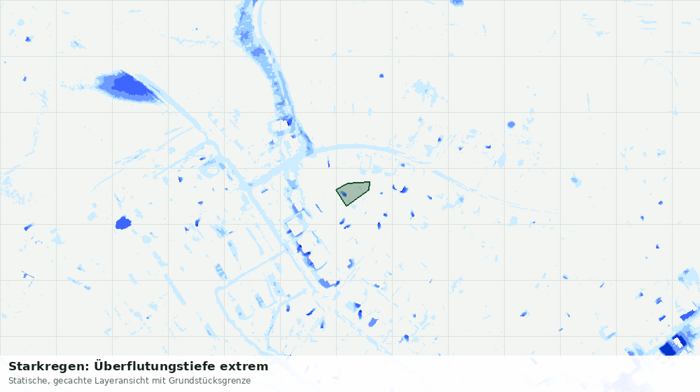 Statische Kartenansicht: Starkregen: Überflutungstiefe extrem