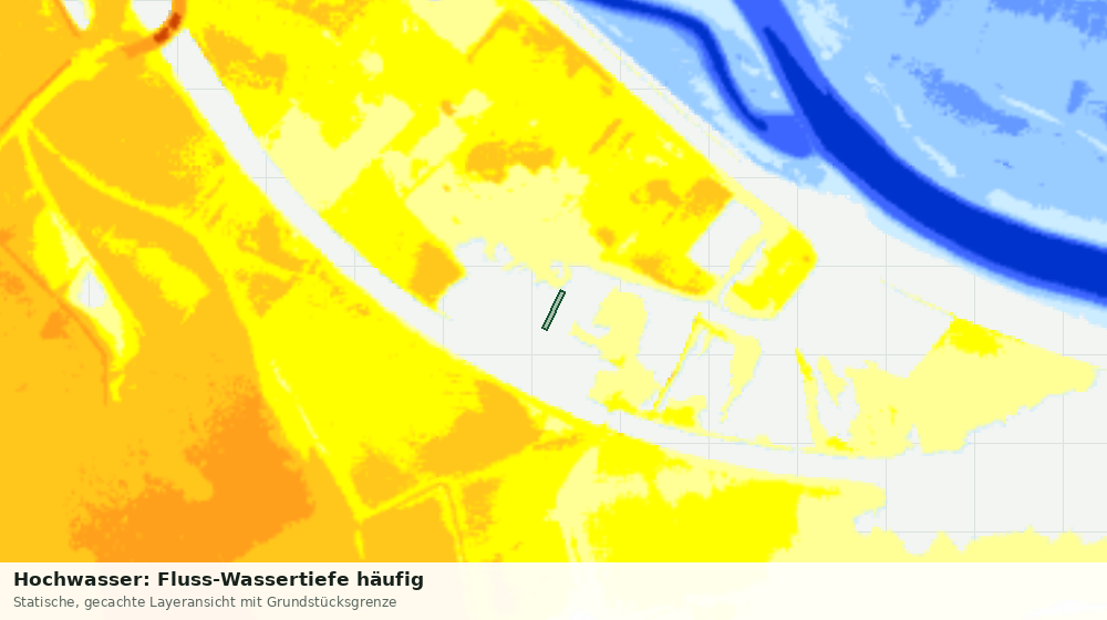 Statische Kartenansicht: Hochwasser: Fluss-Wassertiefe häufig