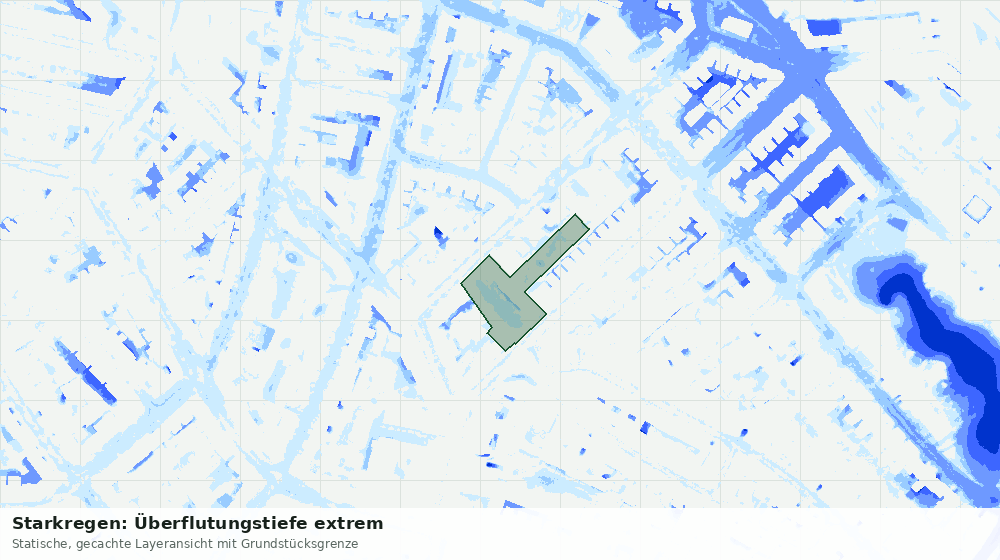 Statische Kartenansicht: Starkregen: Überflutungstiefe extrem