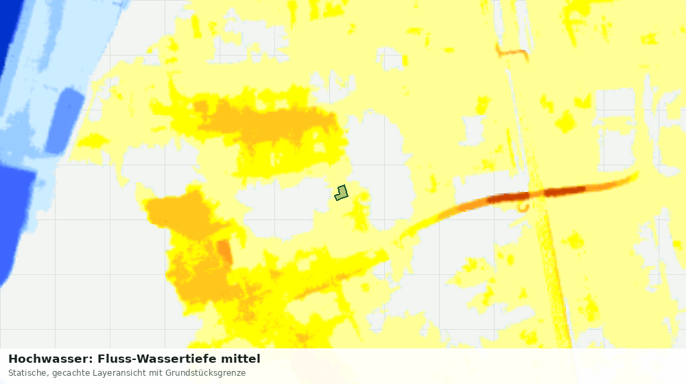 Statische Kartenansicht: Hochwasser: Fluss-Wassertiefe mittel