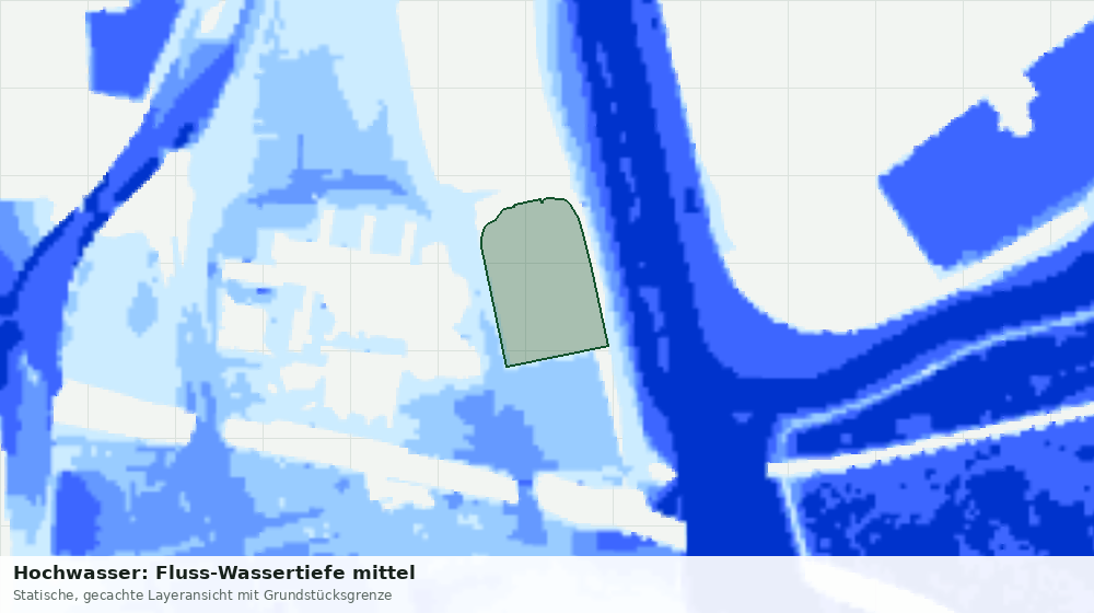 Statische Kartenansicht: Hochwasser: Fluss-Wassertiefe mittel