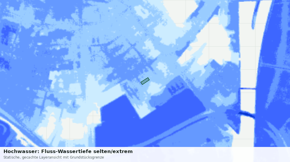 Statische Kartenansicht: Hochwasser: Fluss-Wassertiefe selten/extrem
