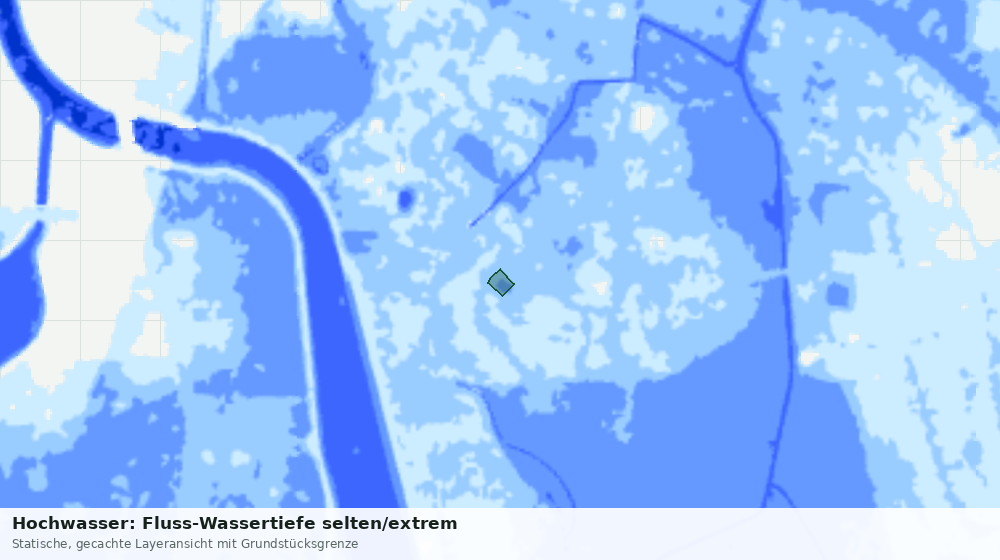 Statische Kartenansicht: Hochwasser: Fluss-Wassertiefe selten/extrem