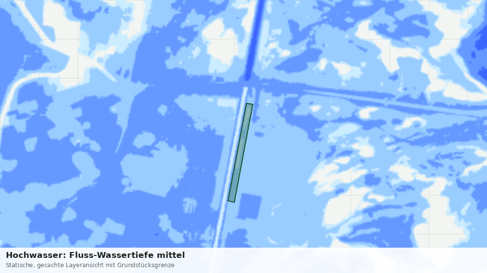 Statische Kartenansicht: Hochwasser: Fluss-Wassertiefe mittel