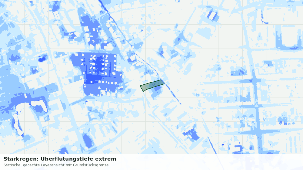 Statische Kartenansicht: Starkregen: Überflutungstiefe extrem