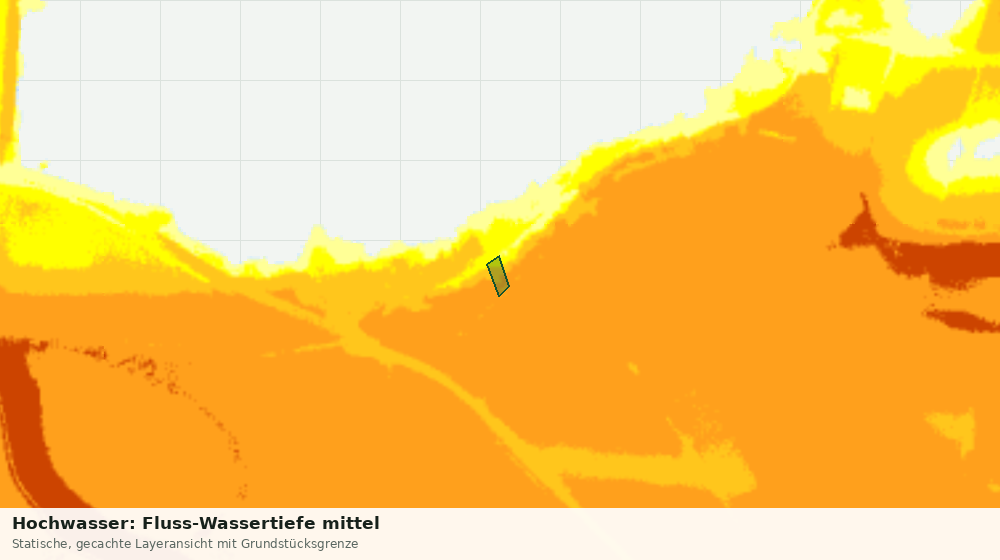 Statische Kartenansicht: Hochwasser: Fluss-Wassertiefe mittel