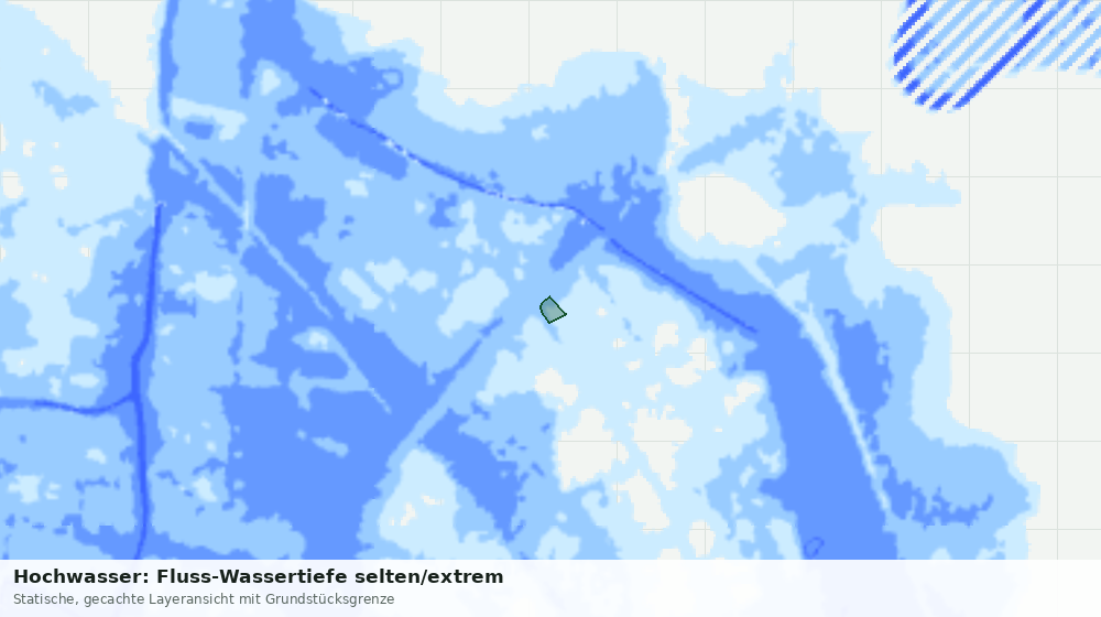 Statische Kartenansicht: Hochwasser: Fluss-Wassertiefe selten/extrem