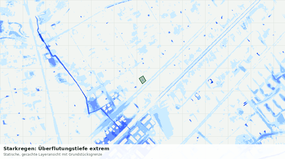 Statische Kartenansicht: Starkregen: Überflutungstiefe extrem