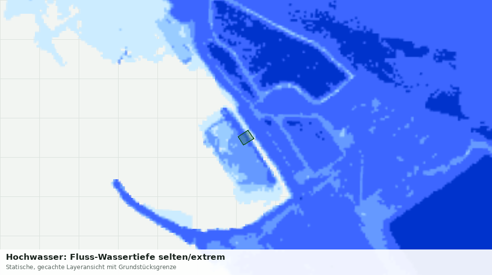 Statische Kartenansicht: Hochwasser: Fluss-Wassertiefe selten/extrem