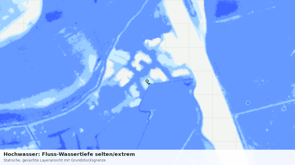 Statische Kartenansicht: Hochwasser: Fluss-Wassertiefe selten/extrem