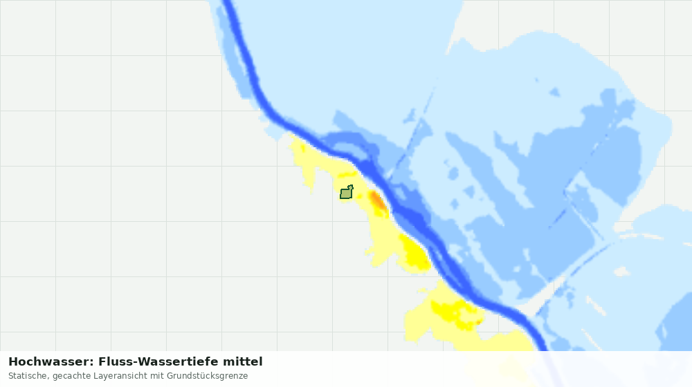 Statische Kartenansicht: Hochwasser: Fluss-Wassertiefe mittel