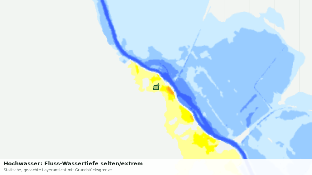 Statische Kartenansicht: Hochwasser: Fluss-Wassertiefe selten/extrem