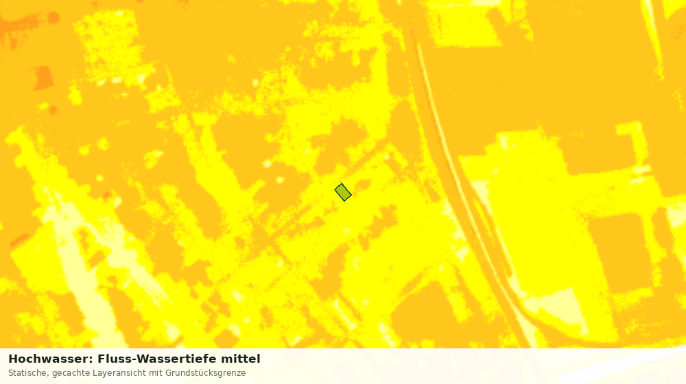 Statische Kartenansicht: Hochwasser: Fluss-Wassertiefe mittel