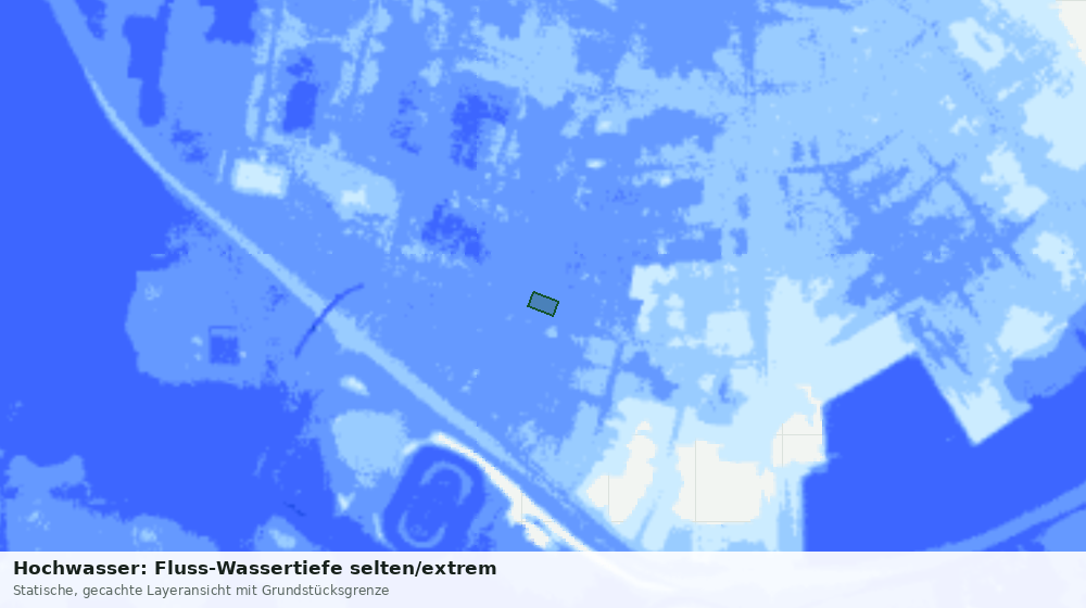 Statische Kartenansicht: Hochwasser: Fluss-Wassertiefe selten/extrem