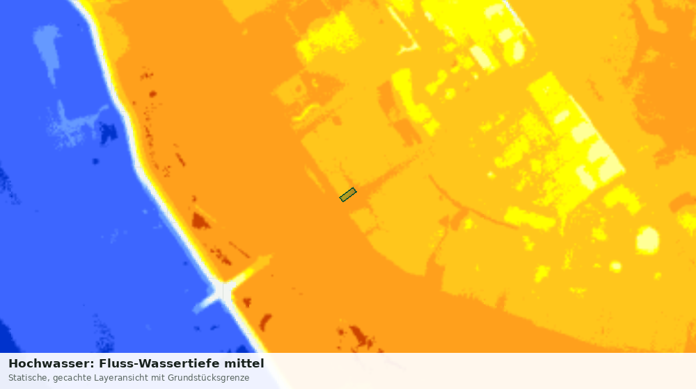 Statische Kartenansicht: Hochwasser: Fluss-Wassertiefe mittel