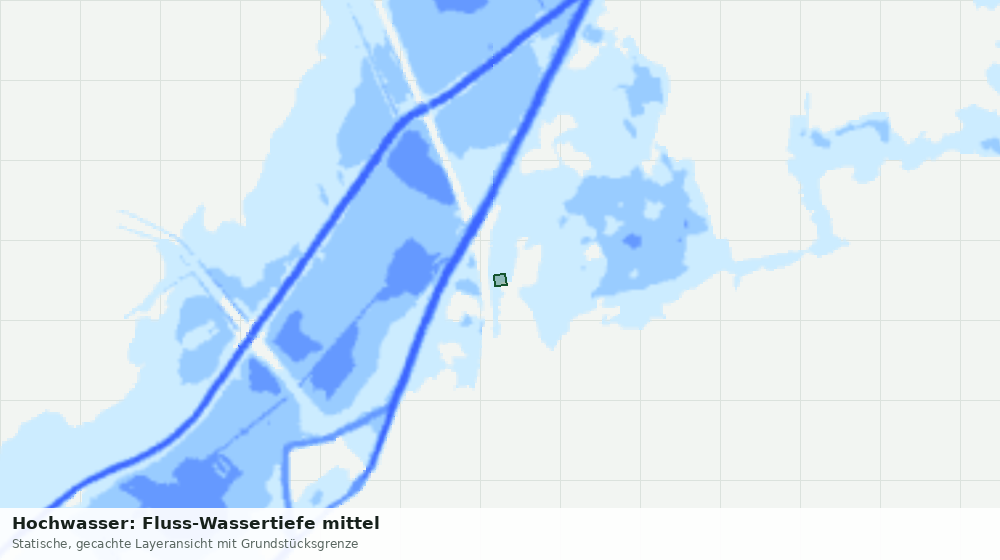 Statische Kartenansicht: Hochwasser: Fluss-Wassertiefe mittel