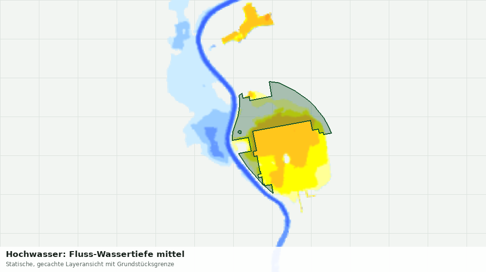Statische Kartenansicht: Hochwasser: Fluss-Wassertiefe mittel