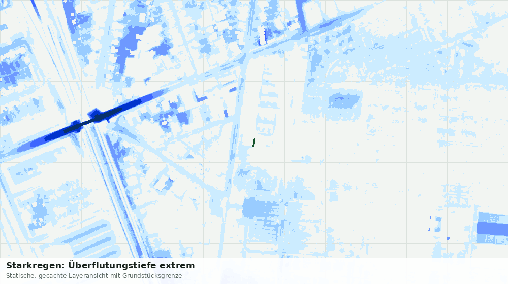 Statische Kartenansicht: Starkregen: Überflutungstiefe extrem