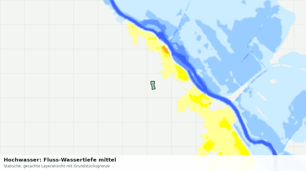 Statische Kartenansicht: Hochwasser: Fluss-Wassertiefe mittel