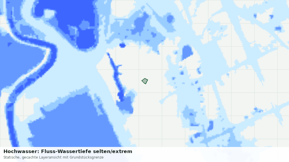 Statische Kartenansicht: Hochwasser: Fluss-Wassertiefe selten/extrem