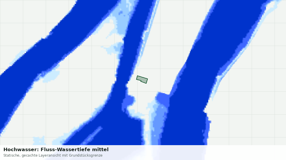 Statische Kartenansicht: Hochwasser: Fluss-Wassertiefe mittel