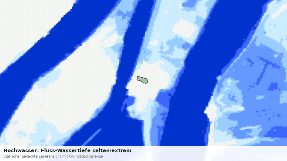 Statische Kartenansicht: Hochwasser: Fluss-Wassertiefe selten/extrem