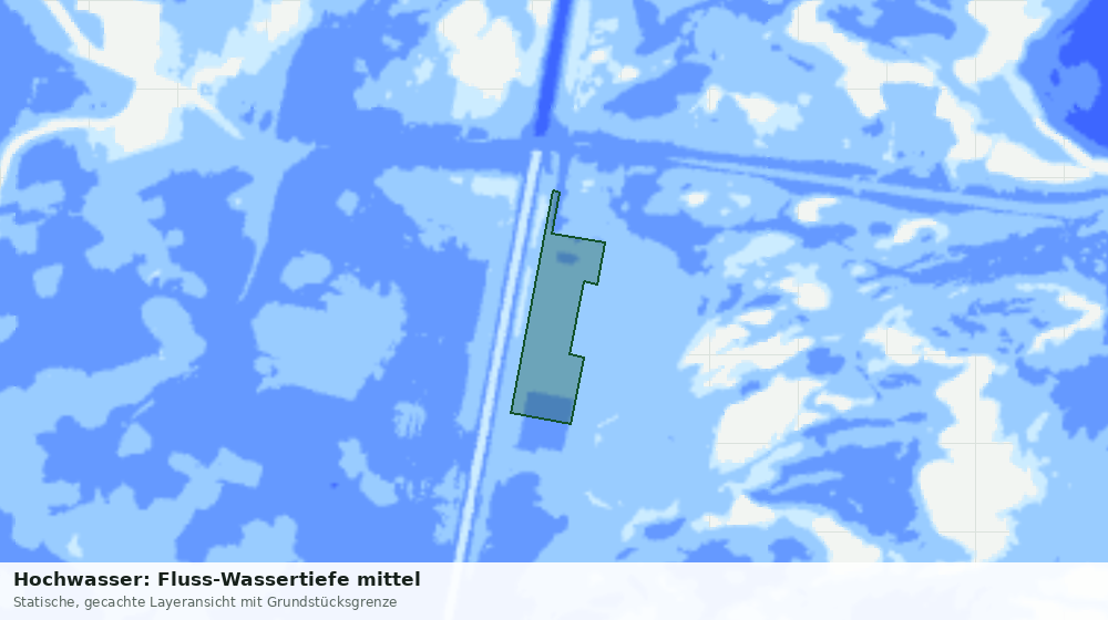 Statische Kartenansicht: Hochwasser: Fluss-Wassertiefe mittel