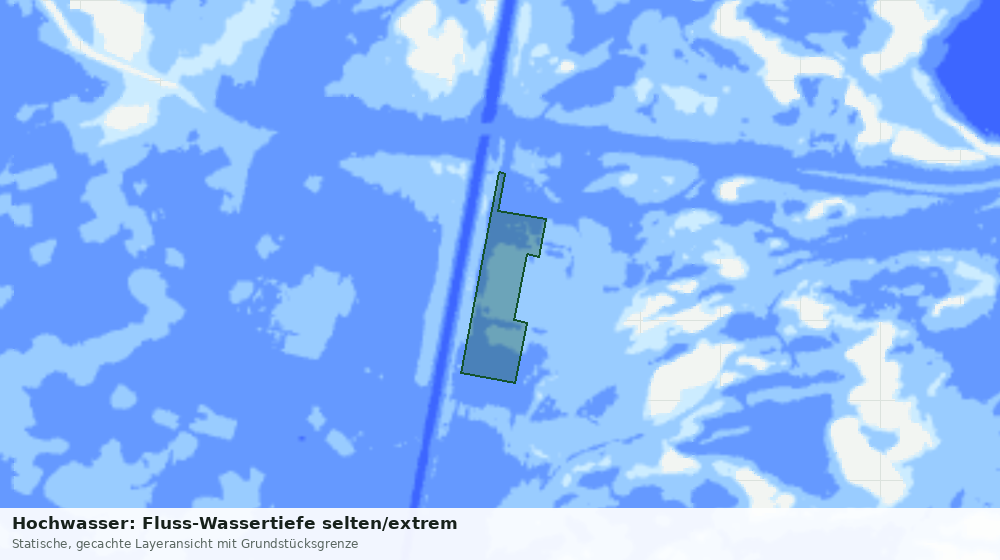 Statische Kartenansicht: Hochwasser: Fluss-Wassertiefe selten/extrem