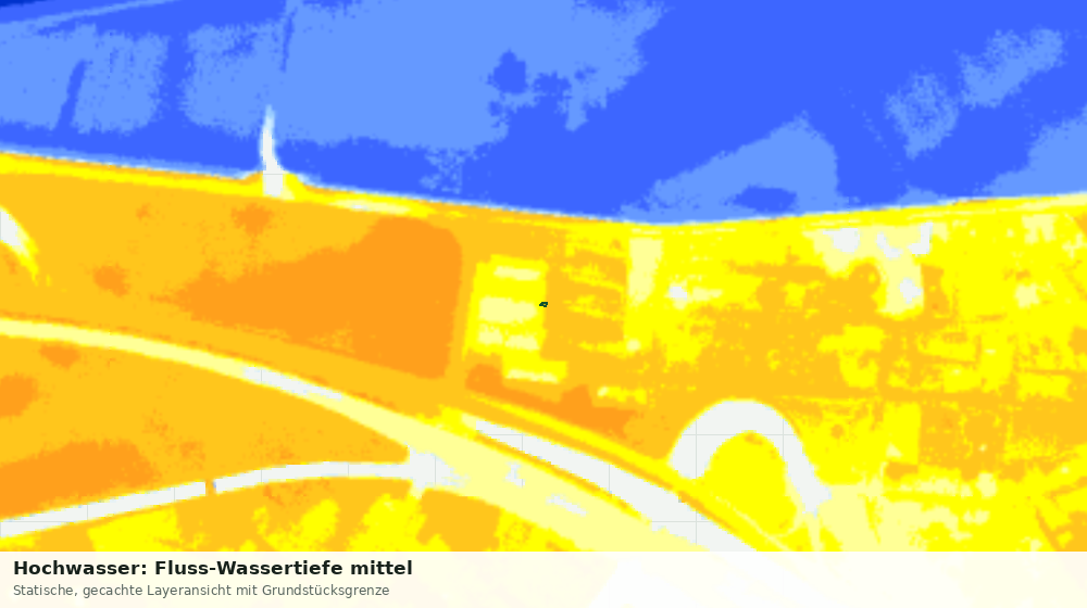 Statische Kartenansicht: Hochwasser: Fluss-Wassertiefe mittel