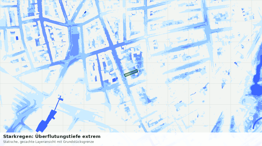 Statische Kartenansicht: Starkregen: Überflutungstiefe extrem