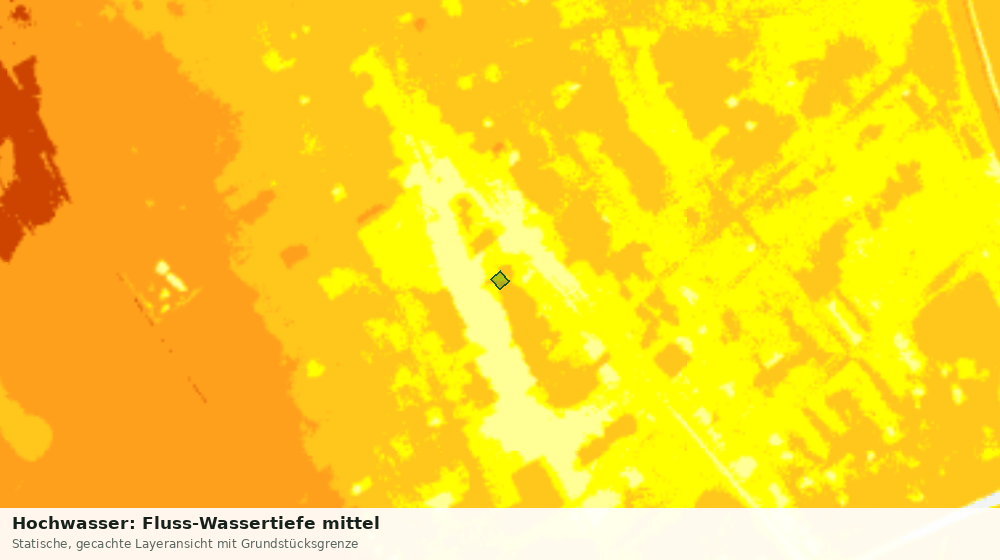 Statische Kartenansicht: Hochwasser: Fluss-Wassertiefe mittel