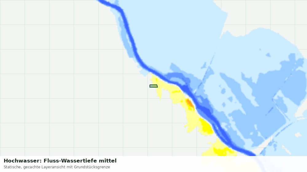 Statische Kartenansicht: Hochwasser: Fluss-Wassertiefe mittel
