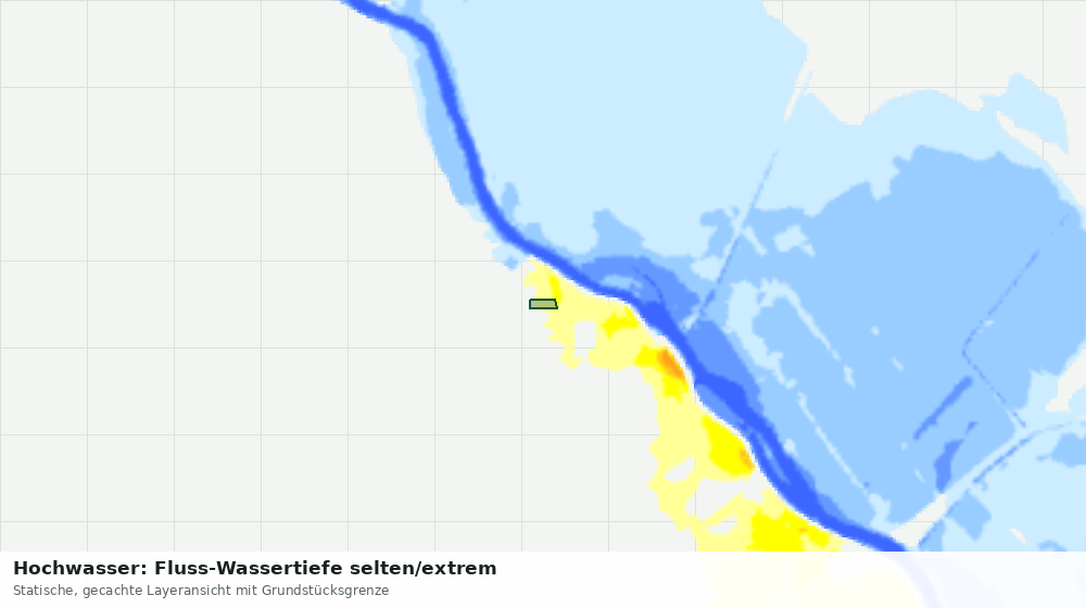 Statische Kartenansicht: Hochwasser: Fluss-Wassertiefe selten/extrem