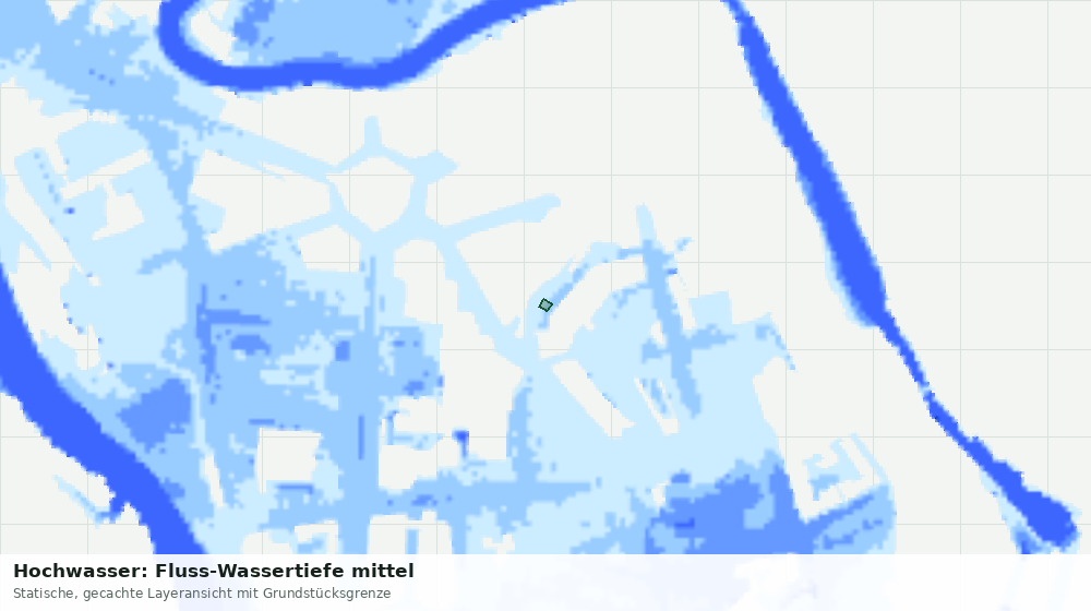Statische Kartenansicht: Hochwasser: Fluss-Wassertiefe mittel