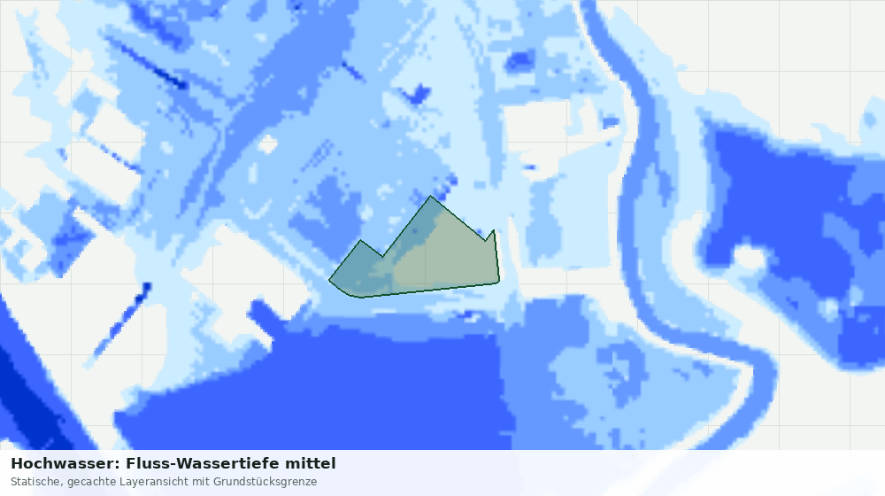 Statische Kartenansicht: Hochwasser: Fluss-Wassertiefe mittel