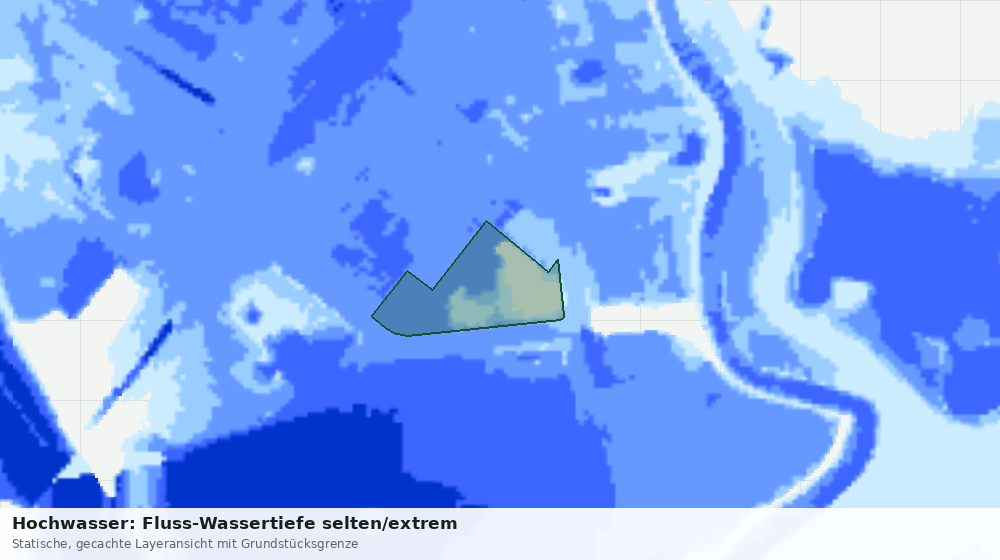 Statische Kartenansicht: Hochwasser: Fluss-Wassertiefe selten/extrem
