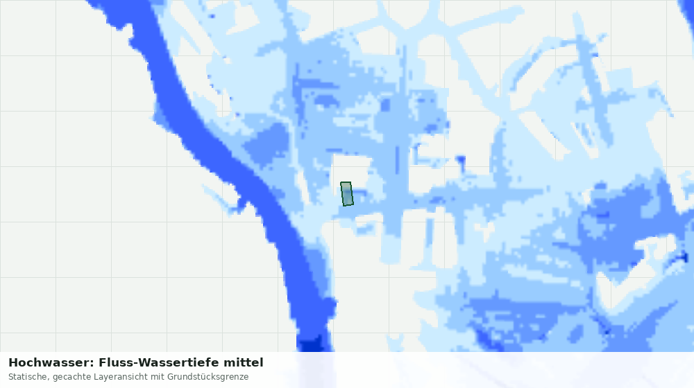 Statische Kartenansicht: Hochwasser: Fluss-Wassertiefe mittel