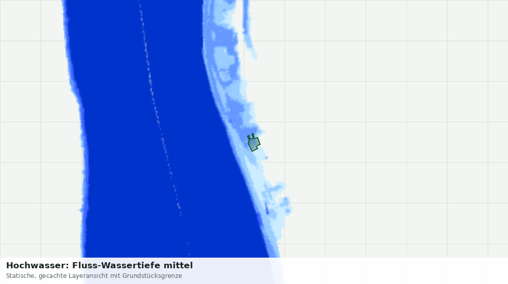 Statische Kartenansicht: Hochwasser: Fluss-Wassertiefe mittel