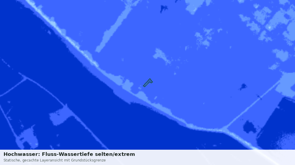 Statische Kartenansicht: Hochwasser: Fluss-Wassertiefe selten/extrem