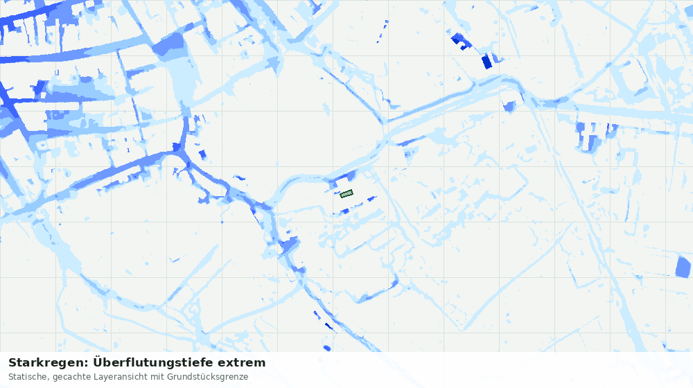 Statische Kartenansicht: Starkregen: Überflutungstiefe extrem