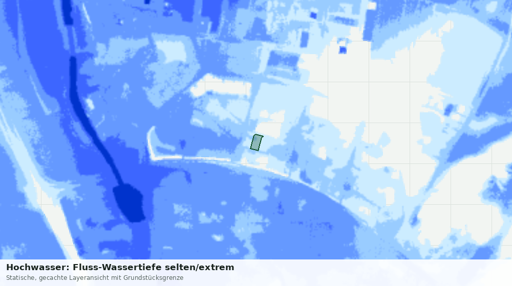 Statische Kartenansicht: Hochwasser: Fluss-Wassertiefe selten/extrem
