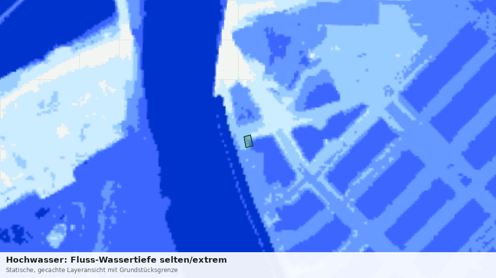 Statische Kartenansicht: Hochwasser: Fluss-Wassertiefe selten/extrem
