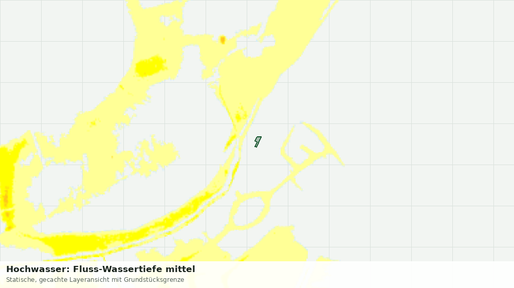 Statische Kartenansicht: Hochwasser: Fluss-Wassertiefe mittel