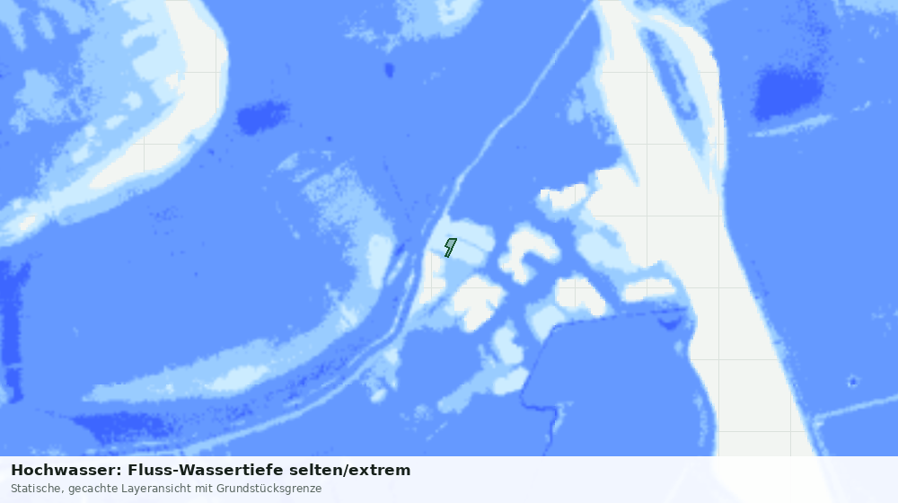 Statische Kartenansicht: Hochwasser: Fluss-Wassertiefe selten/extrem