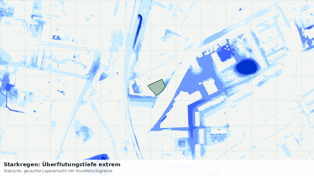 Statische Kartenansicht: Starkregen: Überflutungstiefe extrem