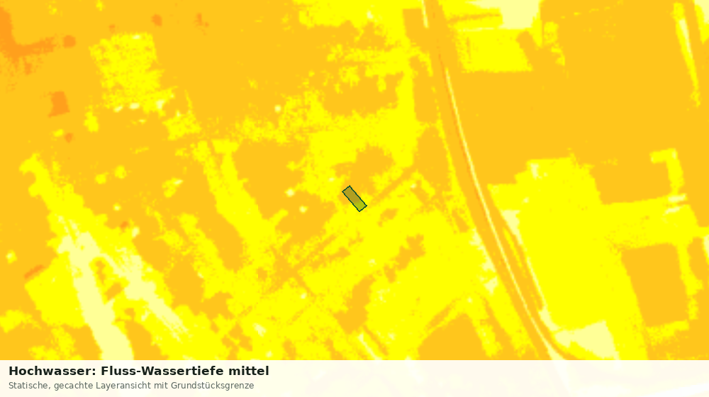 Statische Kartenansicht: Hochwasser: Fluss-Wassertiefe mittel
