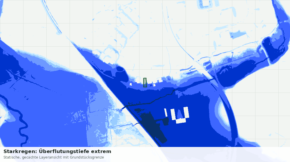 Statische Kartenansicht: Starkregen: Überflutungstiefe extrem