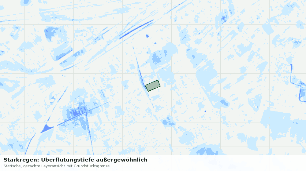Statische Kartenansicht: Starkregen: Überflutungstiefe außergewöhnlich