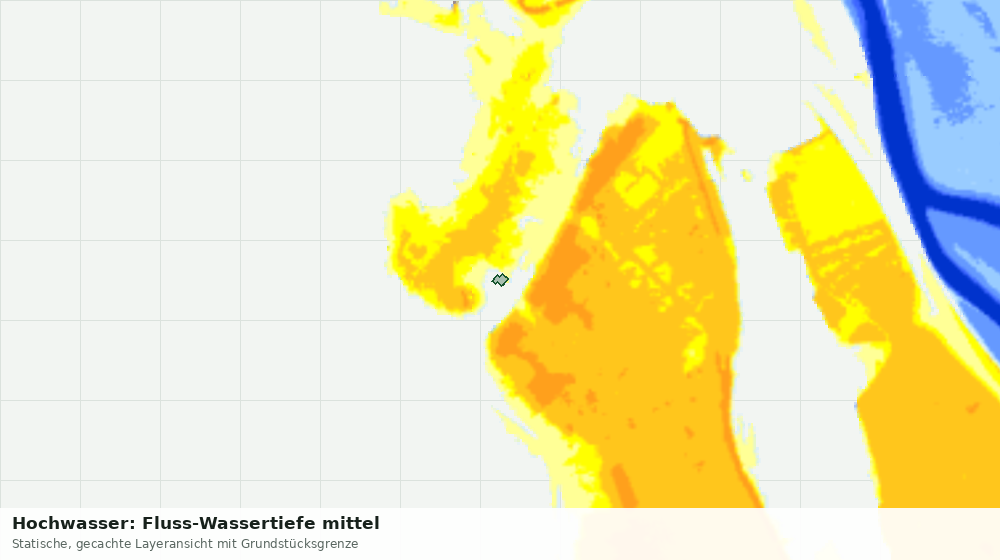 Statische Kartenansicht: Hochwasser: Fluss-Wassertiefe mittel