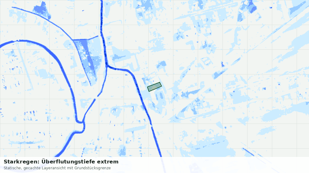 Statische Kartenansicht: Starkregen: Überflutungstiefe extrem